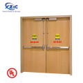 Double Leaf UL Listed 45 Min Fire Rated Wooden Exit Door For School Apartment Hotel Office Building